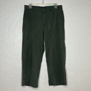 CHAPS Women's Green‎ Wide Leg Zip Pants Tencel Cotton Size 8 Lightweight